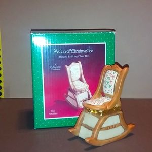 A Cup of Christmas Tea Hinged Rocking Chair Box